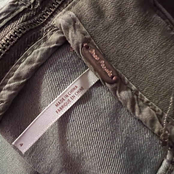 Free People Olive Green Mini Jean Skirt Denim Skirt 4‎ - Picture 8 of 8